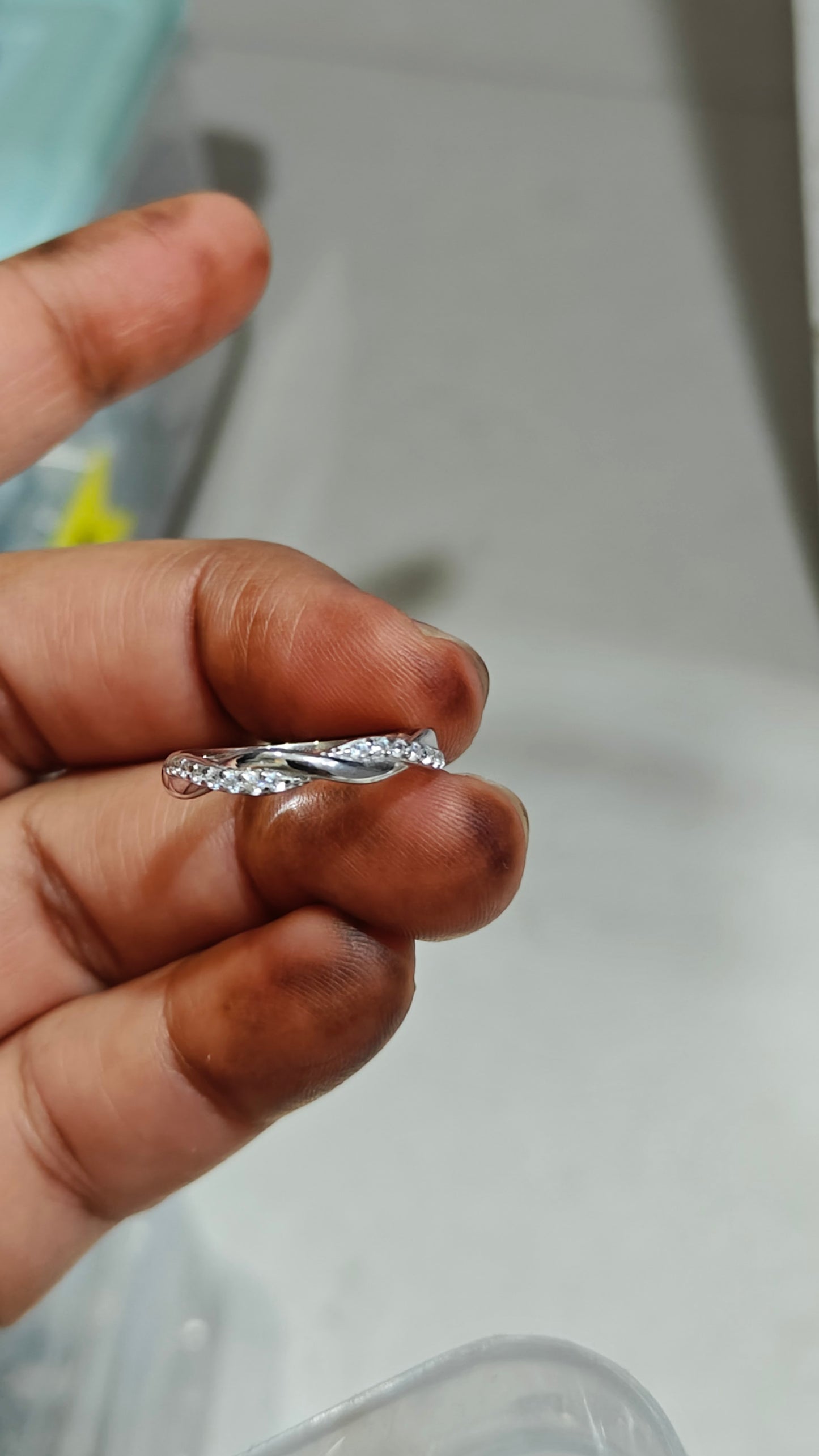 TWISTS SILVER DIAMOND ETERNITY RING