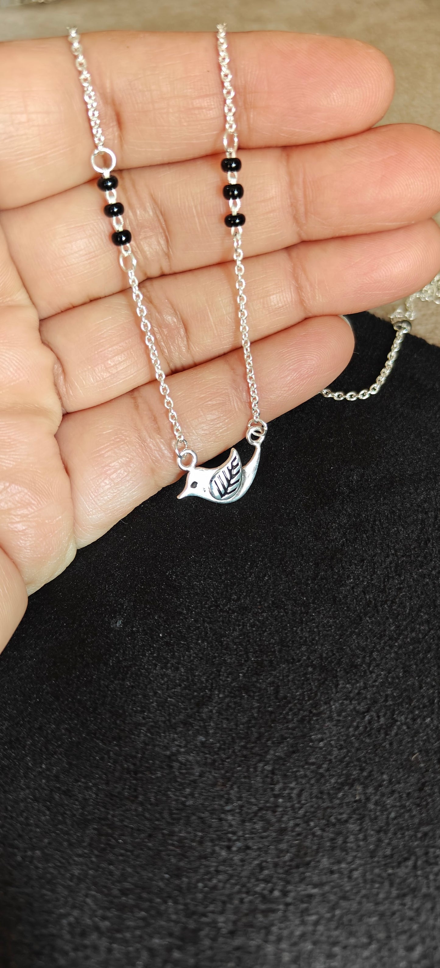 MINIMALIST SILVER BIRD MANGALSUTRA