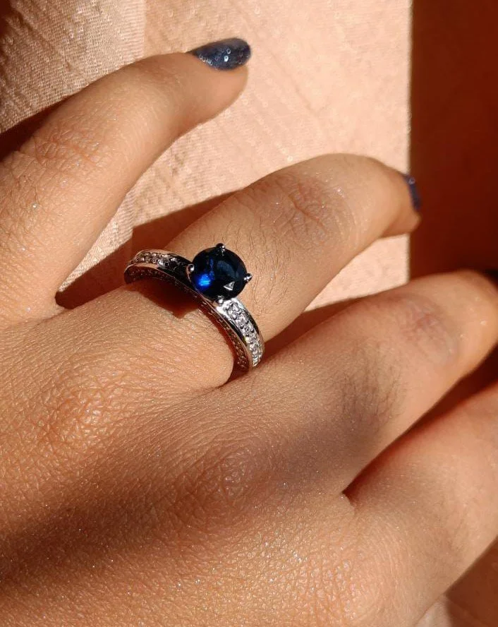 CUBIC ZIRCONIA SOLITAIRE 925 SILVER RING