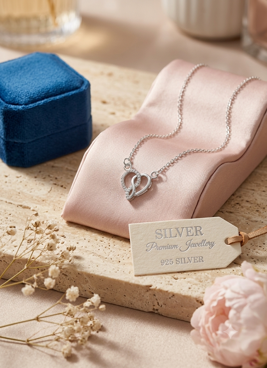 Heart-shaped pendant with infinity