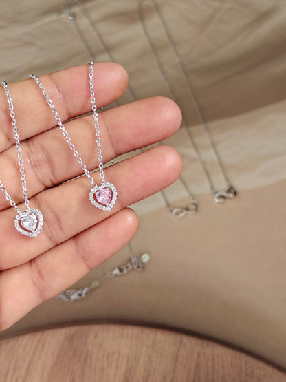 HEART-SHAPED PENDANT NECKLACE AND EARRING SET