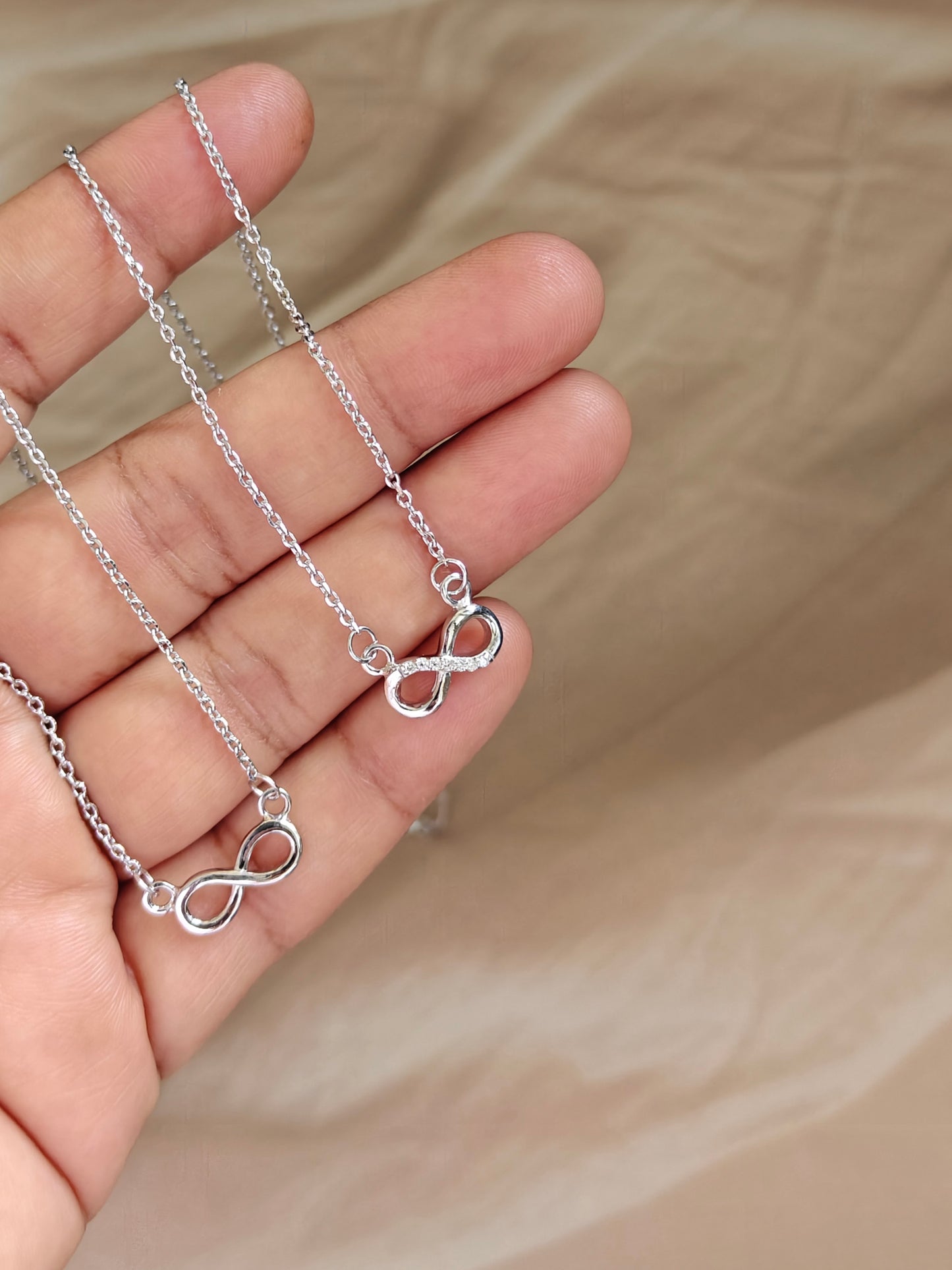 STERLING SILVER INFINITY NECKLACE