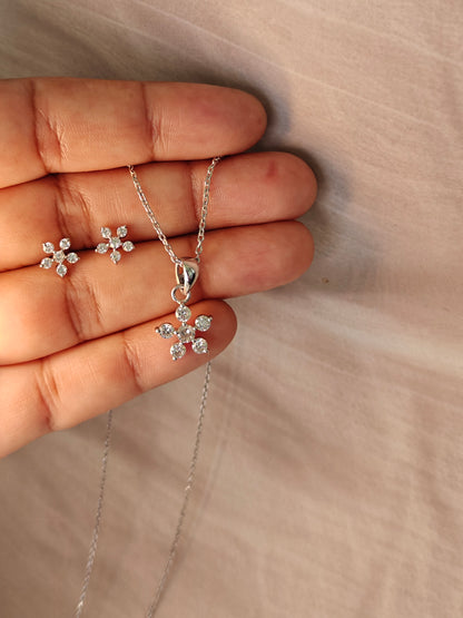 DAISY PENDENT EARRING CHAIN JEWELLERY SET