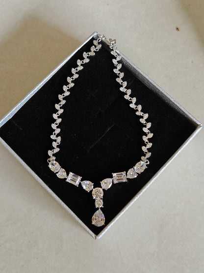 LEAF MOTIF CZ NECKLACE