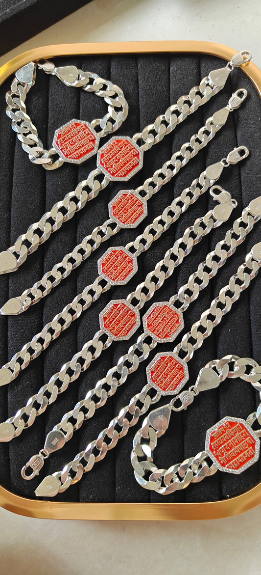 CHHATRAPATI SHIVAJI MAHARAJ RAJMUDRA SILVER BRACELET