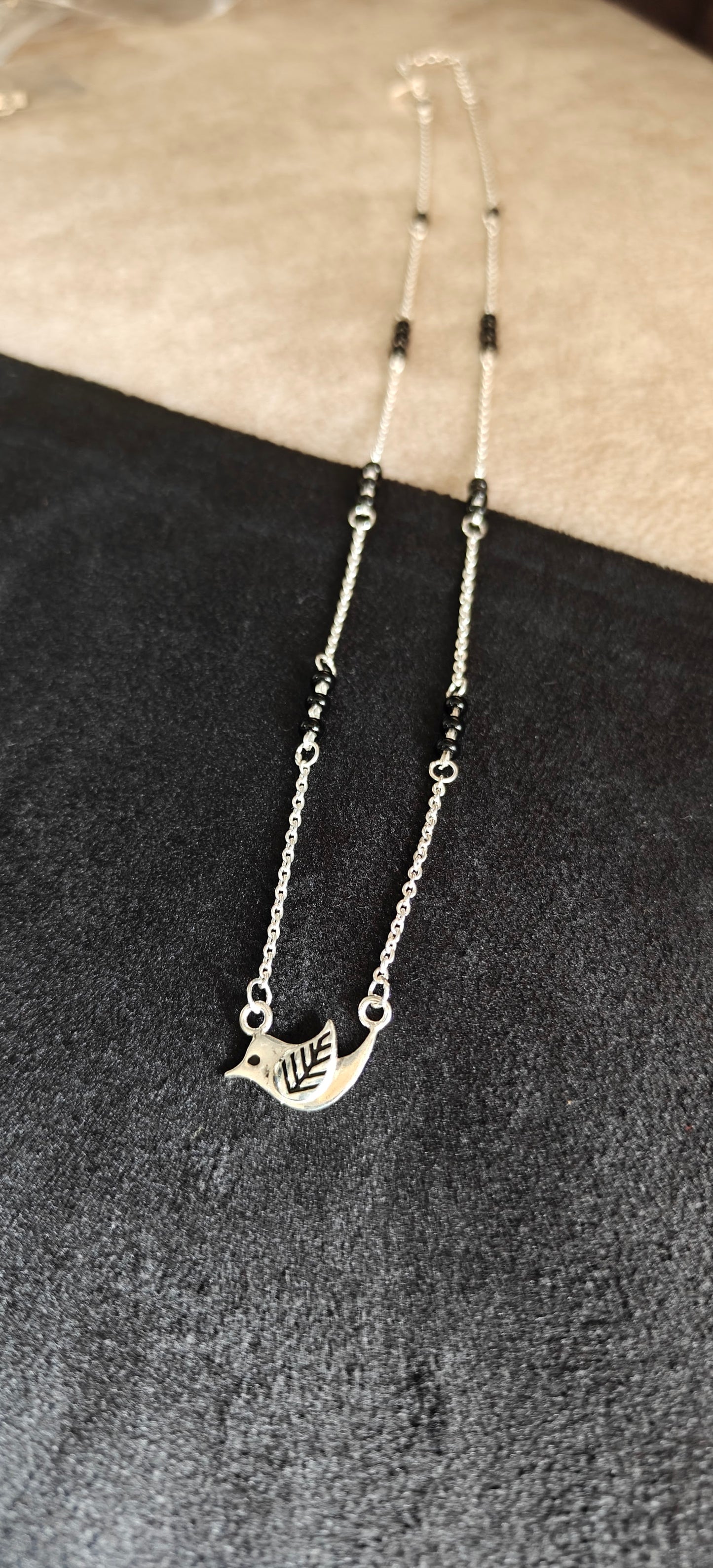 MINIMALIST SILVER BIRD MANGALSUTRA