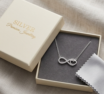 Infinity Symbol Intertwined with a heart pendant