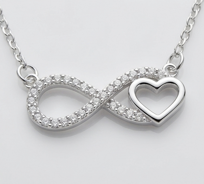Infinity Symbol Intertwined with a heart pendant
