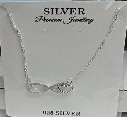 Infinity Symbol Intertwined with a heart pendant