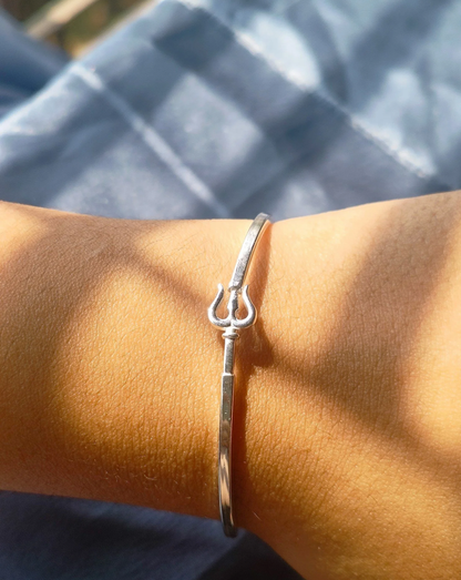 TRISHUL ROUND SOLID PURE 925 SILVER BRACELET