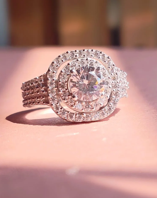 SOLITAIRE CRYSTAL 925 SILVER RING